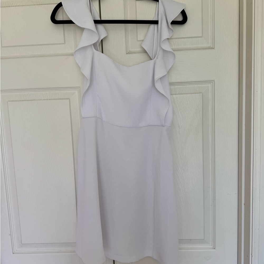 BCBG White Ruffle Dress